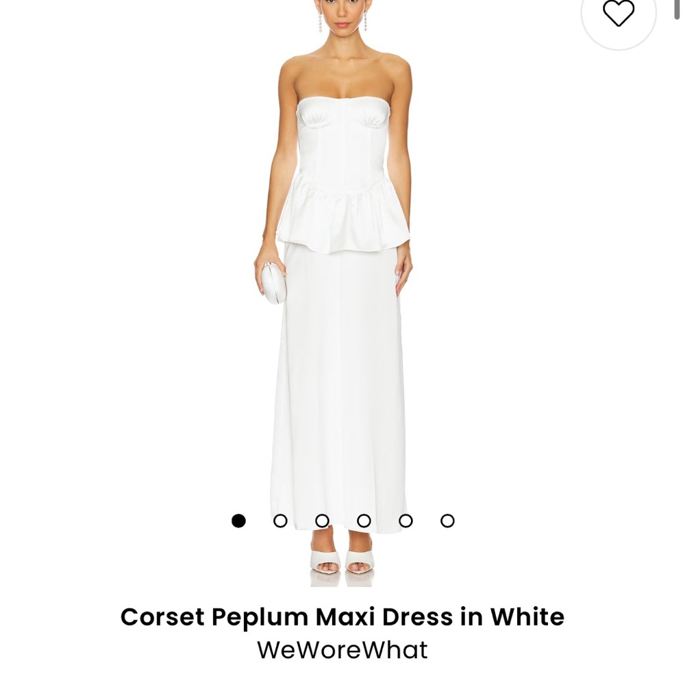 WeWoreWhat White Corset Peplum Maxi Dress